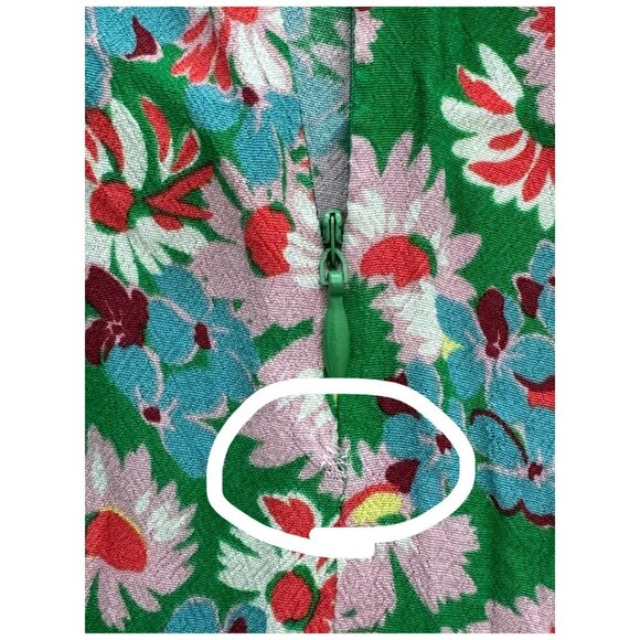 ZARA Floral Print Long Sleeve Midi Dress in Green Long Sleeves Women's Size S - Picture 7 of 13